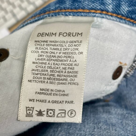 Aritzia Denim Forum The Farrah High Rise Wide Leg Blue Button Fly Jean 28L / 29 - Picture 15 of 16